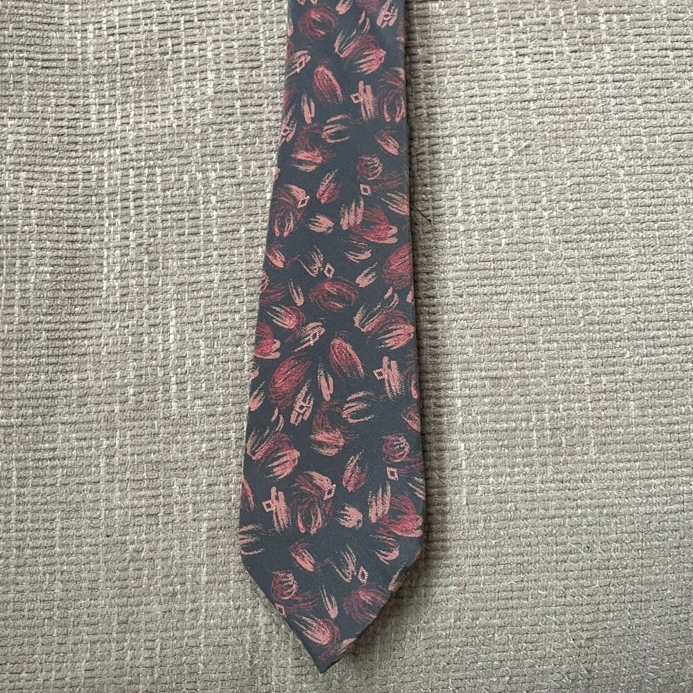 Vintage Pierre Balmain 100% Silk Necktie, Brushstroke – Hand Made in Italy